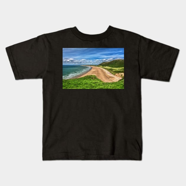 Rhossili Bay On The Gower Peninsula South Wales Kids T-Shirt by IanWL